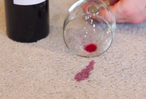 Wine stain on carpet